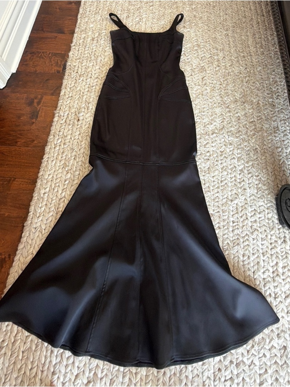 David Meister Black Mermaid Satin Gown